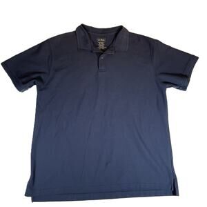 L.L. Bean Polo Shirt Men XL 100% Cotton Blue #233437 Classic Foundation Freeport
